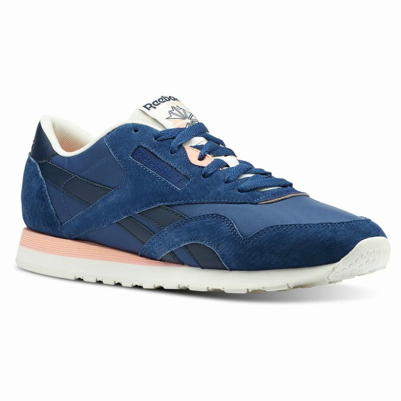 Tenisi Reebok Classic Nylon Barbati Albastri/Bleumarin/Roz Romania BF5211XZ